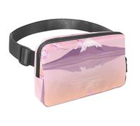 Sac banane pour homme et femme - Sac banane fin pour la marche, le jogging, la randonnée, les voyages, l'entraînement - Paysage japonais du Mont Fuji avec cerise, multicolore, 1.5x9.0x5.9in/4x23x15cm,