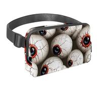 Sac banane pour homme et femme - Sac banane fin pour la marche, le jogging, la randonnée, les voyages, l'entraînement - Motif boules oculaires effrayantes, multicolore, 1.5x9.0x5.9in/4x23x15cm, Sacs