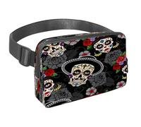 Sac banane pour homme et femme - Sac banane fin pour la marche, le jogging, la randonnée, les voyages, l'entraînement - Dia de Los Muertos Day of The Dead Sugar Skulls, multicolore,