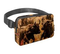 Sac banane pour homme et femme - Sac banane fin pour la marche, le jogging, la randonnée, les voyages, l'entraînement - Bulls Running, multicolore, 1.5x9.0x5.9in/4x23x15cm, Sacs banane