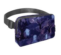 Sac banane pour homme et femme - Sac banane fin pour la marche, le jogging, la randonnée, les voyages, l'entraînement - Halloween Graves Dead Tree, multicolore, 1.5x9.0x5.9in/4x23x15cm, Sacs banane