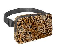 Sac banane pour homme et femme - Sac banane fin pour la marche, le jogging, la randonnée, les voyages, l'entraînement - Léopards et pois Jaguar, multicolore, 1.5x9.0x5.9in/4x23x15cm, Sacs banane