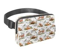 Sac banane pour homme et femme - Sac banane fin pour la marche, le jogging, la randonnée, les voyages, l'entraînement - Cerf, souris, renard, écureuil, lièvre, hérisson, multicolore,