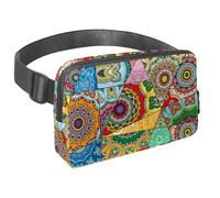 Sac banane pour homme et femme - Sac banane fin pour la marche, le jogging, la randonnée, les voyages, l'entraînement - Mandalas mosiac, multicolore, 1.5x9.0x5.9in/4x23x15cm, Sacs banane