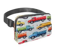 Sac banane pour homme et femme - Sac banane fin pour la marche, le jogging, la randonnée, les voyages, l'entraînement - Camion benne coloré, multicolore, 1.5x9.0x5.9in/4x23x15cm, Sacs banane