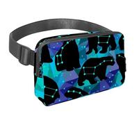 Sac banane pour homme et femme - Sac banane fin pour la marche, le jogging, la randonnée, les voyages, l'entraînement - Silhouettes géométriques d'ours polaires, multicolore, 1.5x9.0x5.9in/4x23x15cm,