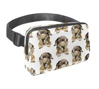 Sac banane pour homme et femme - Sac banane fin pour la marche, le jogging, la randonnée, les voyages, l'entraînement - Aquarelle marron lapin lièvre, multicolore, 1.5x9.0x5.9in/4x23x15cm, Sacs banane