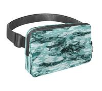 Sac banane pour homme et femme - Sac banane fin pour la marche, le jogging, la randonnée, les voyages, l'entraînement - Banc de poissons teints bleu sarcelle et corail, multicolore,