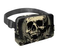 Sac banane pour homme et femme - Sac banane fin pour la marche, le jogging, la randonnée, les voyages, l'entraînement - Chauve-souris Hallowenn Dead Skull, multicolore, 1.5x9.0x5.9in/4x23x15cm, Sacs