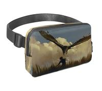Sac banane pour homme et femme - Sac banane fin pour la marche, le jogging, la randonnée, les voyages, l'entraînement - Fierce Eagle Attack The Warrior, multicolore, 1.5x9.0x5.9in/4x23x15cm, Sacs