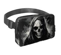 Sac banane pour homme et femme - Sac banane fin pour la marche, le jogging, la randonnée, les voyages, l'entraînement - Motif crâne zombies, multicolore, 1.5x9.0x5.9in/4x23x15cm, Sacs banane