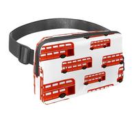 Sac banane pour homme et femme - Sac banane fin pour la marche, le jogging, la randonnée, les voyages, l'entraînement - Double Ducker London Red Bus, multicolore, 1.5x9.0x5.9in/4x23x15cm, Sacs banane