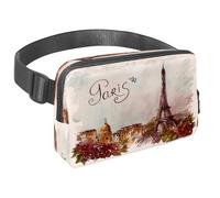 Sac banane pour homme et femme - Sac banane fin pour la marche, le jogging, la randonnée, les voyages, l'entraînement - Vue de France, multicolore, 1.5x9.0x5.9in/4x23x15cm, Sacs banane