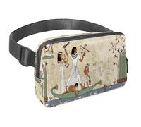Sac banane pour homme et femme - Sac banane fin pour la marche, le jogging, la randonnée, les voyages, l'entraînement - Murales de l'Égypte antique, multicolore, 1.5x9.0x5.9in/4x23x15cm, Sacs banane