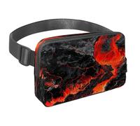 Sac banane pour homme et femme - Sac banane fin pour la marche, le jogging, la randonnée, les voyages, l'entraînement - Lava Magma, multicolore, 1.5x9.0x5.9in/4x23x15cm, Sacs banane