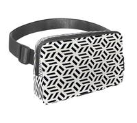 Sac banane pour homme et femme - Sac banane fin pour la marche, le jogging, la randonnée, les voyages, l'entraînement - Motif géométrique hexagonal noir et blanc, multicolore, 1.5x9.0x5.9in/4x23x15cm,