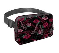 Sac banane pour homme et femme - Sac banane fin pour la marche, le jogging, la randonnée, les voyages, l'entraînement - Guitars N' Roses, multicolore, 1.5x9.0x5.9in/4x23x15cm, Sacs banane