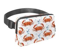 Sac banane pour homme et femme - Sac banane fin pour la marche, le jogging, la randonnée, les voyages, l'entraînement - Aquarelle, crabes, ancres et bulles, multicolore, 1.5x9.0x5.9in/4x23x15cm, Sacs