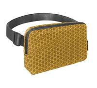 Sac banane pour homme et femme - Sac banane fin pour la marche, le jogging, la randonnée, les voyages, l'entraînement - Motif hexagonal jaune, multicolore, 1.5x9.0x5.9in/4x23x15cm, Sacs banane