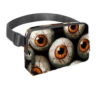 Sac banane pour homme et femme - Sac banane fin pour la marche, le jogging, la randonnée, les voyages, l'entraînement - Motif boules oculaires, multicolore, 1.5x9.0x5.9in/4x23x15cm, Sacs banane