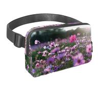 Sac banane pour homme et femme - Sac banane fin pour la marche, le jogging, la randonnée, les voyages, l'entraînement - Champ de fleurs cosmos, multicolore, 1.5x9.0x5.9in/4x23x15cm, Sacs banane