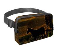 Sac banane pour homme et femme - Sac banane fin pour la marche, le jogging, la randonnée, les voyages, l'entraînement - Horse Under The Glory, multicolore, 1.5x9.0x5.9in/4x23x15cm, Sacs banane