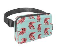 Sac banane pour homme et femme - Sac banane fin pour la marche, le jogging, la randonnée, les voyages, l'entraînement - Tigres roses féroces, multicolore, 1.5x9.0x5.9in/4x23x15cm, Sacs banane