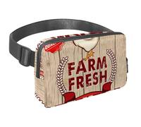 Sac banane pour homme et femme - Sac banane fin pour la marche, le jogging, la randonnée, les voyages, l'entraînement - Animal de la ferme coq et œuf, multicolore, 1.5x9.0x5.9in/4x23x15cm, Sacs banane