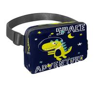 Sac banane pour homme et femme - Sac banane fin pour la marche, le jogging, la randonnée, les voyages, l'entraînement - Aventure dinosaure spatiale, multicolore, 1.5x9.0x5.9in/4x23x15cm, Sacs banane