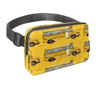 Sac banane pour homme et femme - Sac banane fin pour la marche, le jogging, la randonnée, les voyages, l'entraînement - Old Yellow School Bus, multicolore, 1.5x9.0x5.9in/4x23x15cm, Sacs banane