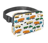 Sac banane pour homme et femme - Sac banane fin pour la marche, le jogging, la randonnée, les voyages, l'entraînement - Machines de construction, camion, pelleteuse, multicolore,