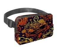 Sac banane pour homme et femme - Sac banane fin pour la marche, le jogging, la randonnée, les voyages, l'entraînement - Citrouille d'Halloween avec chapeau de sorcière, multicolore,