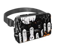Sac banane pour homme et femme - Sac banane fin pour la marche, le jogging, la randonnée, les voyages, l'entraînement - Halloween Tomb Dead Tree Pumpkin, multicolore, 1.5x9.0x5.9in/4x23x15cm, Sacs