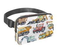 Sac banane pour homme et femme - Sac banane fin pour la marche, le jogging, la randonnée, les voyages, l'entraînement - Pelle et machines de construction, multicolore, 1.5x9.0x5.9in/4x23x15cm, Sacs