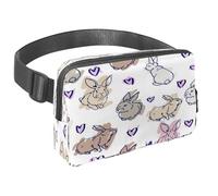 Sac banane pour homme et femme - Sac banane fin pour la marche, le jogging, la randonnée, les voyages, l'entraînement - Aquarelle lièvre lapin, multicolore, 1.5x9.0x5.9in/4x23x15cm, Sacs banane