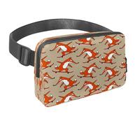 Sac banane pour homme et femme - Sac banane fin pour la marche, le jogging, la randonnée, les voyages, l'entraînement - Little Fox Riding Skateboard, multicolore, 1.5x9.0x5.9in/4x23x15cm, Sacs banane