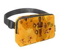 Sac banane pour homme et femme - Sac banane fin pour la marche, le jogging, la randonnée, les voyages, l'entraînement - Culture et carte des tribus d'Afrique, multicolore, 1.5x9.0x5.9in/4x23x15cm,