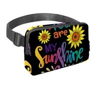 Sac banane pour homme et femme - Sac banane fin pour la marche, le jogging, la randonnée, les voyages, l'entraînement - Citation You are My Sunshine, multicolore, 1.5x9.0x5.9in/4x23x15cm, Sacs banane