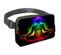 Sac banane pour homme et femme - Sac banane fin pour la marche, le jogging, la randonnée, les voyages, l'entraînement - Seven Chakra pour femme, multicolore, 1.5x9.0x5.9in/4x23x15cm, Sacs banane