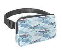 Sac banane pour homme et femme - Sac banane fin pour la marche, le jogging, la randonnée, les voyages, l'entraînement - Baleine de mer et histoire de fille, multicolore, 1.5x9.0x5.9in/4x23x15cm, Sacs