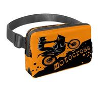 Sac banane pour homme et femme - Sac banane fin pour la marche, le jogging, la randonnée, les voyages, l'entraînement - Motocross Rider, multicolore, 1.5x9.0x5.9in/4x23x15cm, Sacs banane