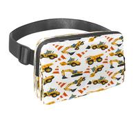 Sac banane pour homme et femme - Sac banane fin pour la marche, le jogging, la randonnée, les voyages, l'entraînement - Machines lourdes et véhicules de chantier, multicolore, 1.5x9.0x5.9in/4x23x15cm,