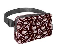 Sac banane pour homme et femme - Sac banane fin pour la marche, le jogging, la randonnée, les voyages, l'entraînement - Tour Eiffel avec serrure et clé, multicolore, 1.5x9.0x5.9in/4x23x15cm, Sacs