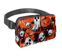 Sac banane pour homme et femme - Sac banane fin pour la marche, le jogging, la randonnée, les voyages, l'entraînement - Halloween citrouille, fantômes, chauve-souris croisées, multicolore,