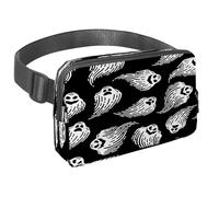 Sac banane pour homme et femme - Sac banane fin pour la marche, le jogging, la randonnée, les voyages, l'entraînement - Fantômes d'Halloween sur fond noir, multicolore, 1.5x9.0x5.9in/4x23x15cm, Sacs
