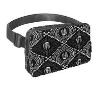 Sac banane pour homme et femme - Sac banane fin pour la marche, le jogging, la randonnée, les voyages, l'entraînement - Halloween tête de mort, multicolore, 1.5x9.0x5.9in/4x23x15cm, Sacs banane