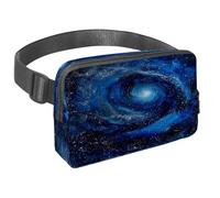 Sac banane pour homme et femme - Sac banane fin pour la marche, le jogging, la randonnée, les voyages, l'entraînement - Espace bleu étoilé sur spirale, multicolore, 1.5x9.0x5.9in/4x23x15cm, Sacs