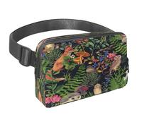 Sac banane pour homme et femme - Sac banane fin pour la marche, le jogging, la randonnée, les voyages, l'entraînement - Hibou de la forêt, renard, hérisson, lièvre, multicolore,