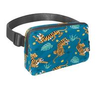 Sac banane pour homme et femme - Sac banane fin pour la marche, le jogging, la randonnée, les voyages, l'entraînement - Tigres féroces, multicolore, 1.5x9.0x5.9in/4x23x15cm, Sacs banane