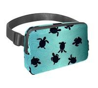 Sac banane pour homme et femme - Sac banane fin pour la marche, le jogging, la randonnée, les voyages, l'entraînement - Tortue Ocean Life, multicolore, 1.5x9.0x5.9in/4x23x15cm, Sacs banane